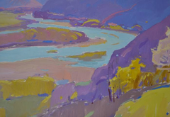 Tisza Valleyridge Landscape Impressionism Original Oil Painting, Ready to Hang