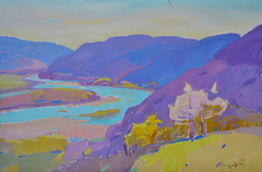 Tisza Valleyridge Landscape Impressionism Original Oil Painting, Ready to Hang
