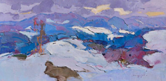 Severe Winter Landscape Impressionism Original Oil Painting, Ready to Hang
