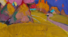 High in the Mountains Impressionism Original Oil Painting, Ready to Hang