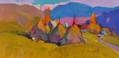High in the Mountains Impressionism Original Oil Painting, Ready to Hang