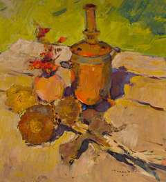 Grandm'a Samovar Still life Impressionism Original Oil Painting, Ready to Hang