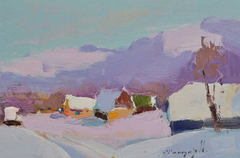 Winter Mood landscape Impressionism Original Oil Painting