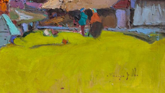 Gossip Landscape Impressionism Original Oil Painting, Ready to Hang