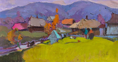 Gossip Landscape Impressionism Original Oil Painting, Ready to Hang