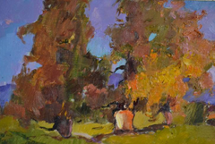 Road to Autumn Landscape Impressionism Original Oil Painting, Ready to Hang