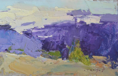 Peinture à l'huile originale de style impressionniste représentant le paysage du col
