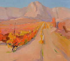 Crimean Vineyards Landscape Impressionism Original Oil Painting, Ready to Hang