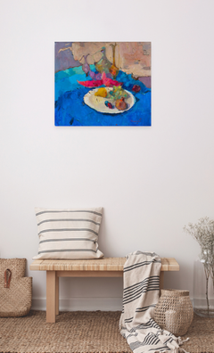 Watermelon Season Still Life Original Oil Painting, Ready to Hang
