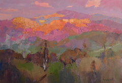 Mount Stand Landscape Original Oil Painting, Ready to Hang