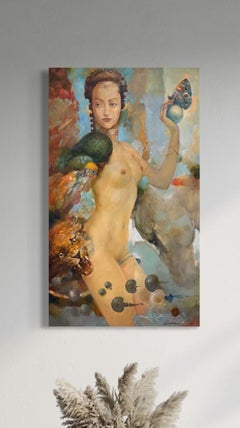 Ethereal Woman Figurative Surrealism Original oil Painting, Ready to Hang