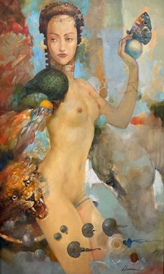 Ethereal Woman Figurative Surrealism Original oil Painting, Ready to Hang