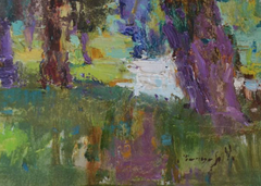 Trees Landscape Impressionism Original Oil Painting