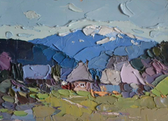 Houses Landscape Impressionism Original Oil Painting