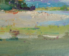 Near the River Landscape Impressionism Original Oil Painting