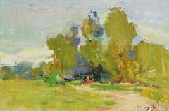 Warm Summer Landscape Impressionism Original Oil Painting