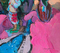 Dipinto a olio originale in stile impressionista "Odarka Still Life", pronto da appendere