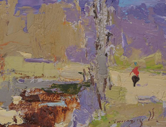 Étude de printemps : impressionnisme paysager – Peinture à l'huile originale