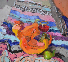 A Glass of Wine Still Life Impressionism Original Oil Painting, Ready to Hang