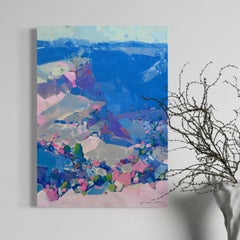 Beyond the Azure Canyons Landscape Original oil Painting, Ready to Hang
