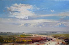 „Path to Home“ – Landschaftsimpressionismus, Original-Ölgemälde, fertig zum Aufhängen