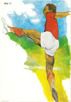 Guttuso - 1983 Calciatore Soccer Player Offset Print, Contemporary, Unframed