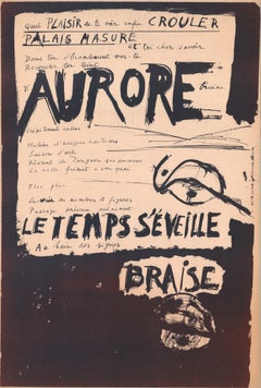 Time Dawns Lithograph, Contemporary Protest Art, France 1968, Unframed