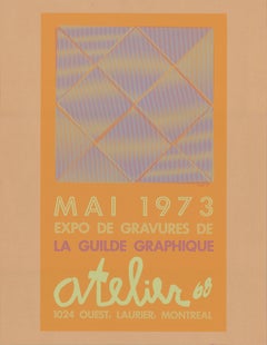 1973 After LaCroix 'Expo de Gravures de la Guilde Graphique' Yellow Serigraph