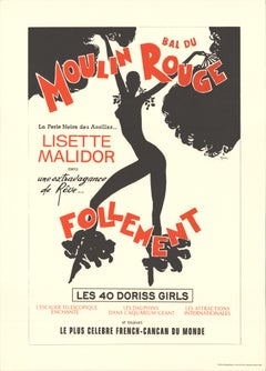 René Gruau, lithographie du Moulin Rouge, fin du XXe siècle, non encadrée