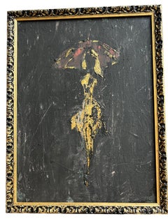 "umbrella girl series"Gold Edition UMB-16, Abstract, 21st Century, Acrylic, Clay