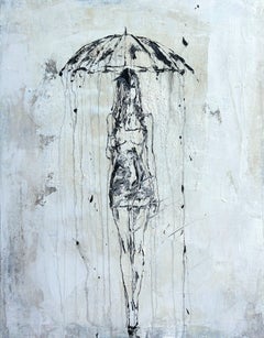 Umbrella - Silent Rain No.14, Abstract Painting, 21st Century, Acryl, Clay