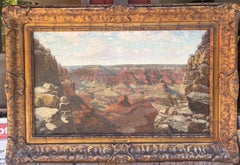 1910 Grand Canyon Panoramic View Oil Painting Period American Frame