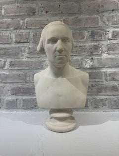 ANTIQUE 19th C PRESIDENTIAL MARBLE BUST Sculpture American 1860’s
