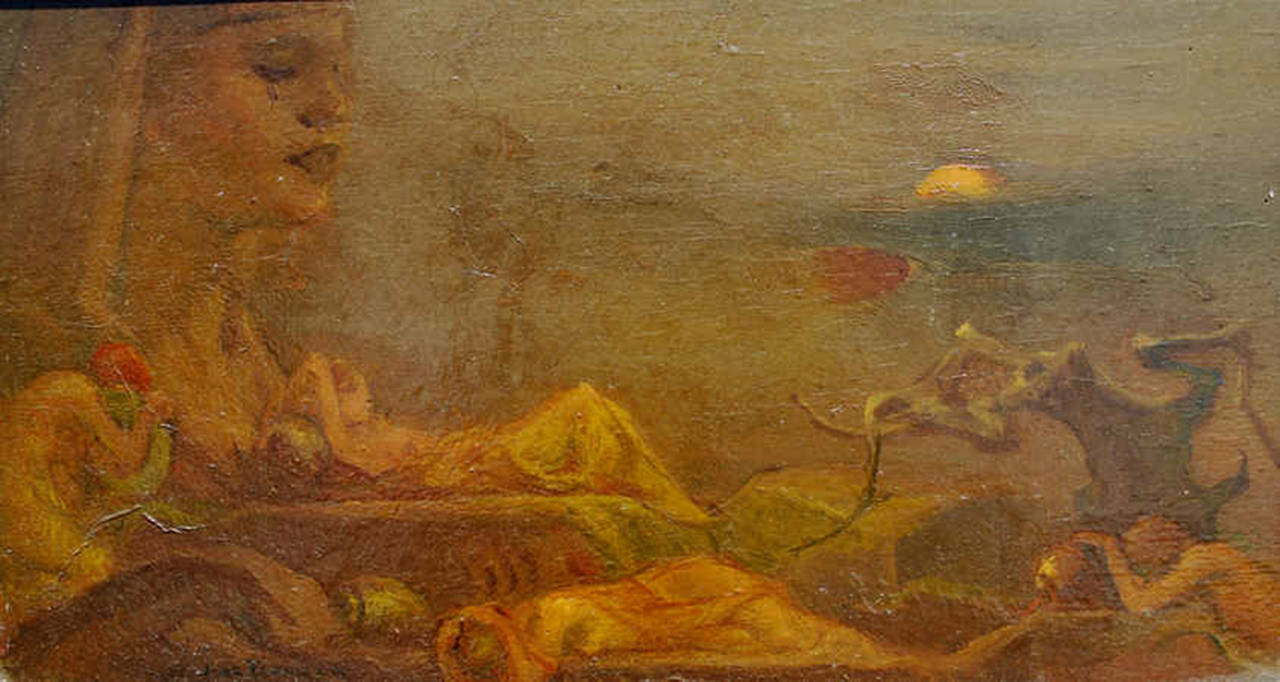 Figurative Painting di Jan Frans Deboever - "Sirenes"
