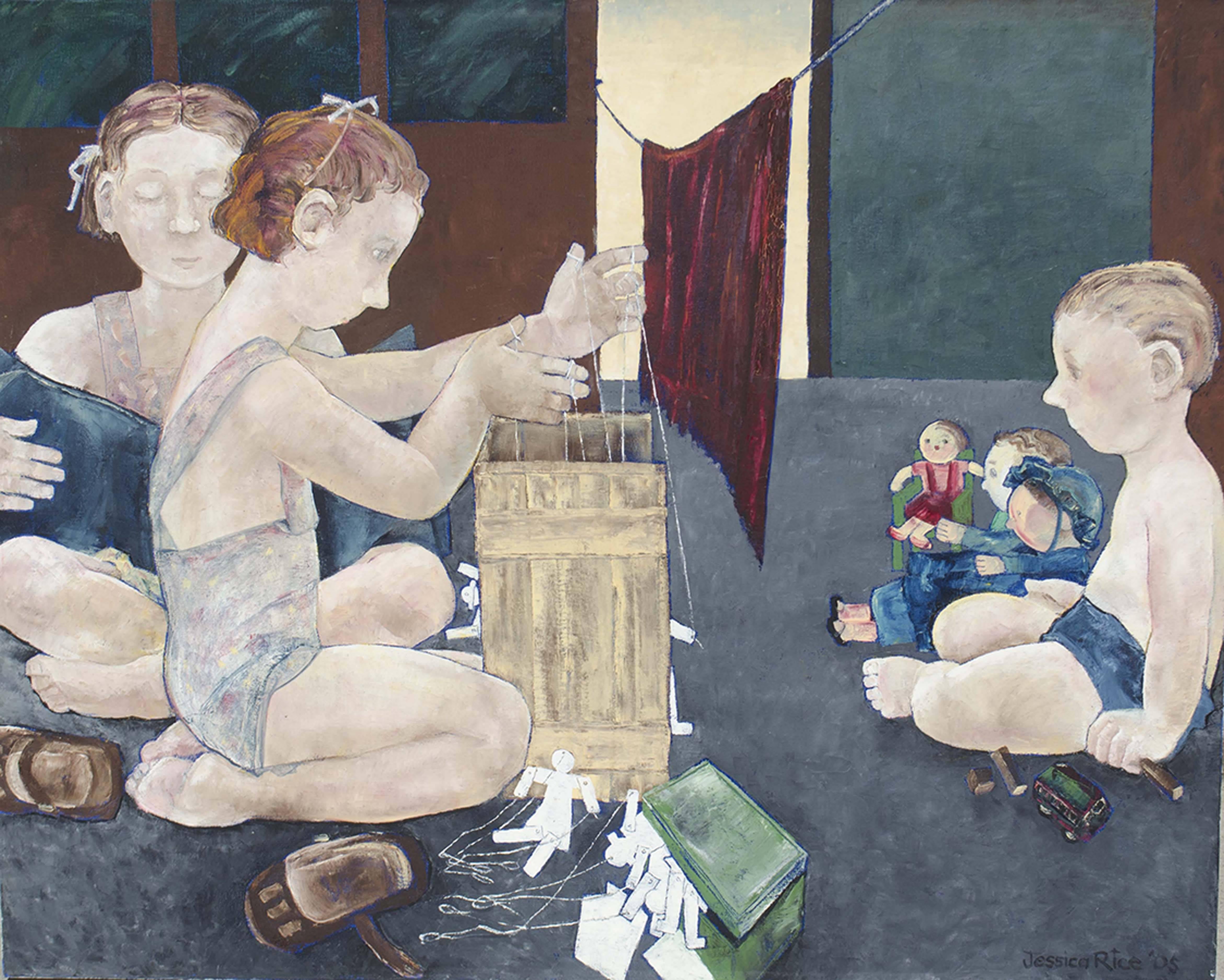 Jessica Rice Figurative Painting - Puppet Show