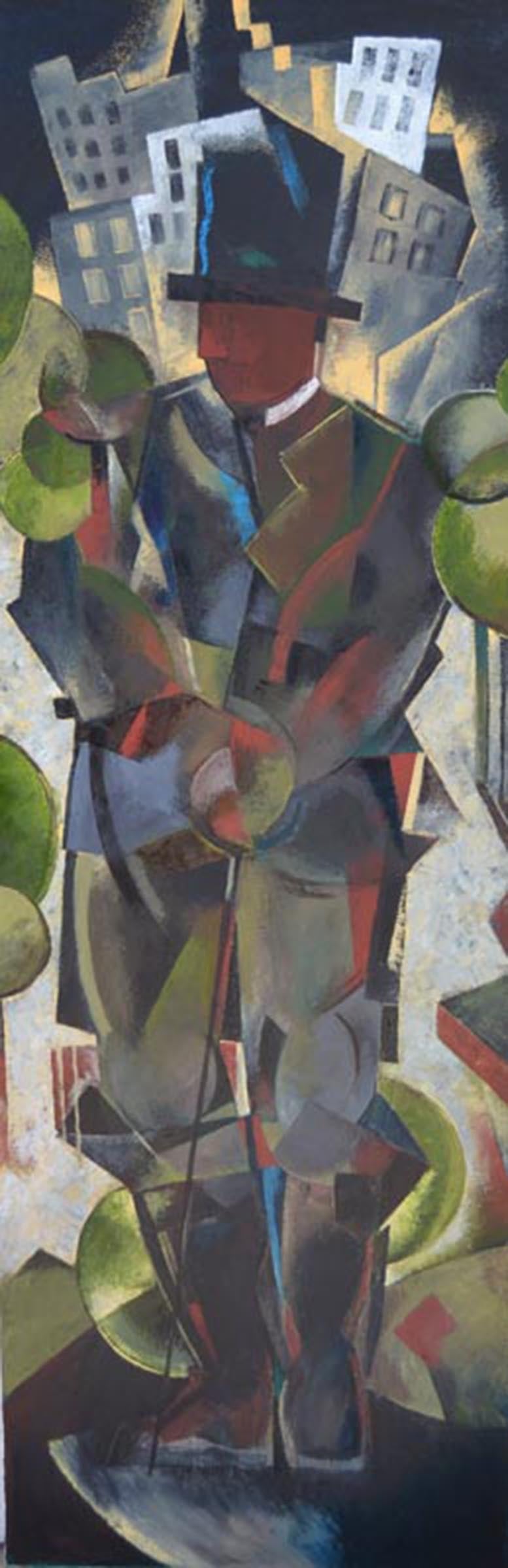 Figurative Painting di Jessica Rice - "l'Homme d'Industrie #1