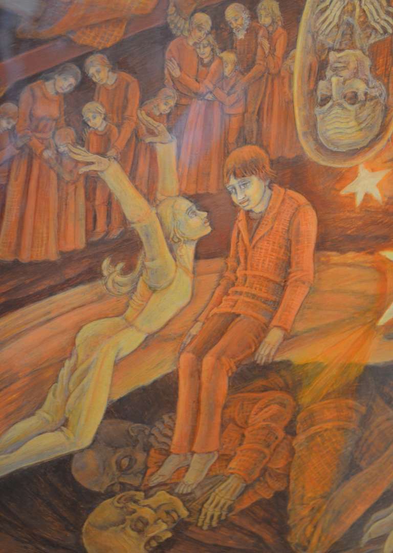 « Past Midnight ; Past the Morning Star » - Marron Figurative Art par Rita O'Hara