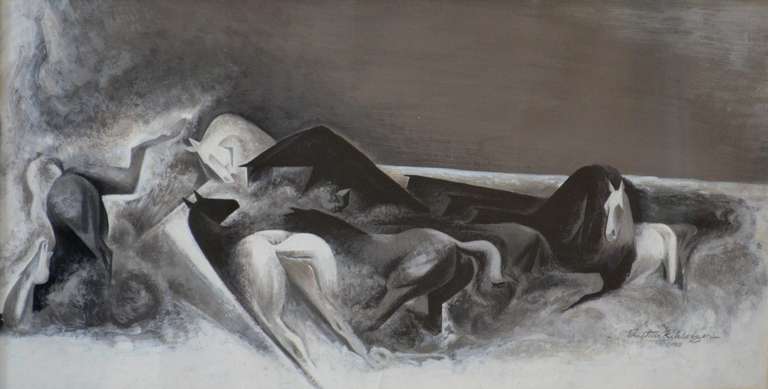 Animal Painting de Gustav Rehberger - Caballos salvajes, 1938