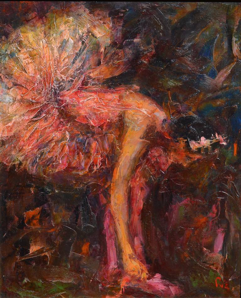 Ron Blumberg Figurative Painting - The Pink Slipper