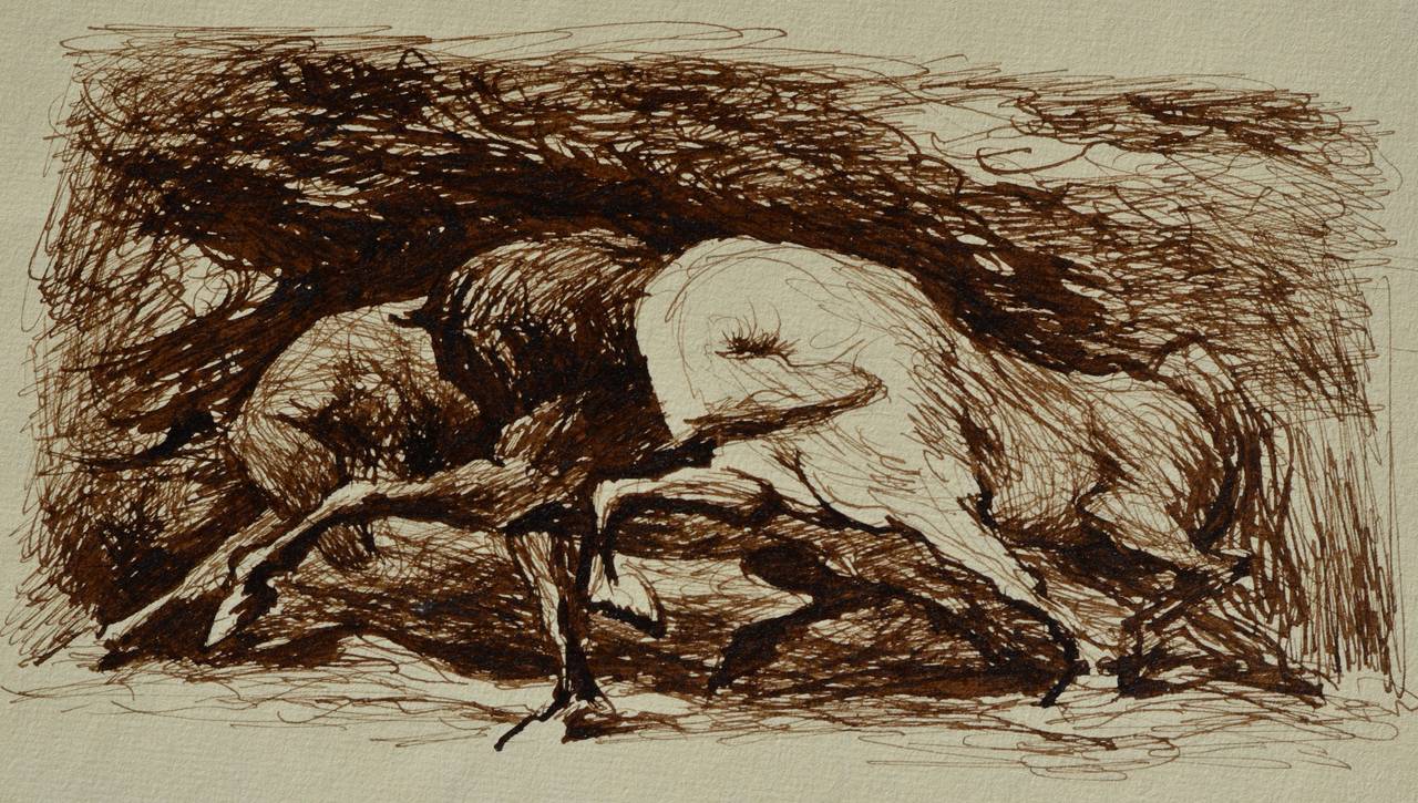 Gustav Rehberger Animal Art - Brown Horses
