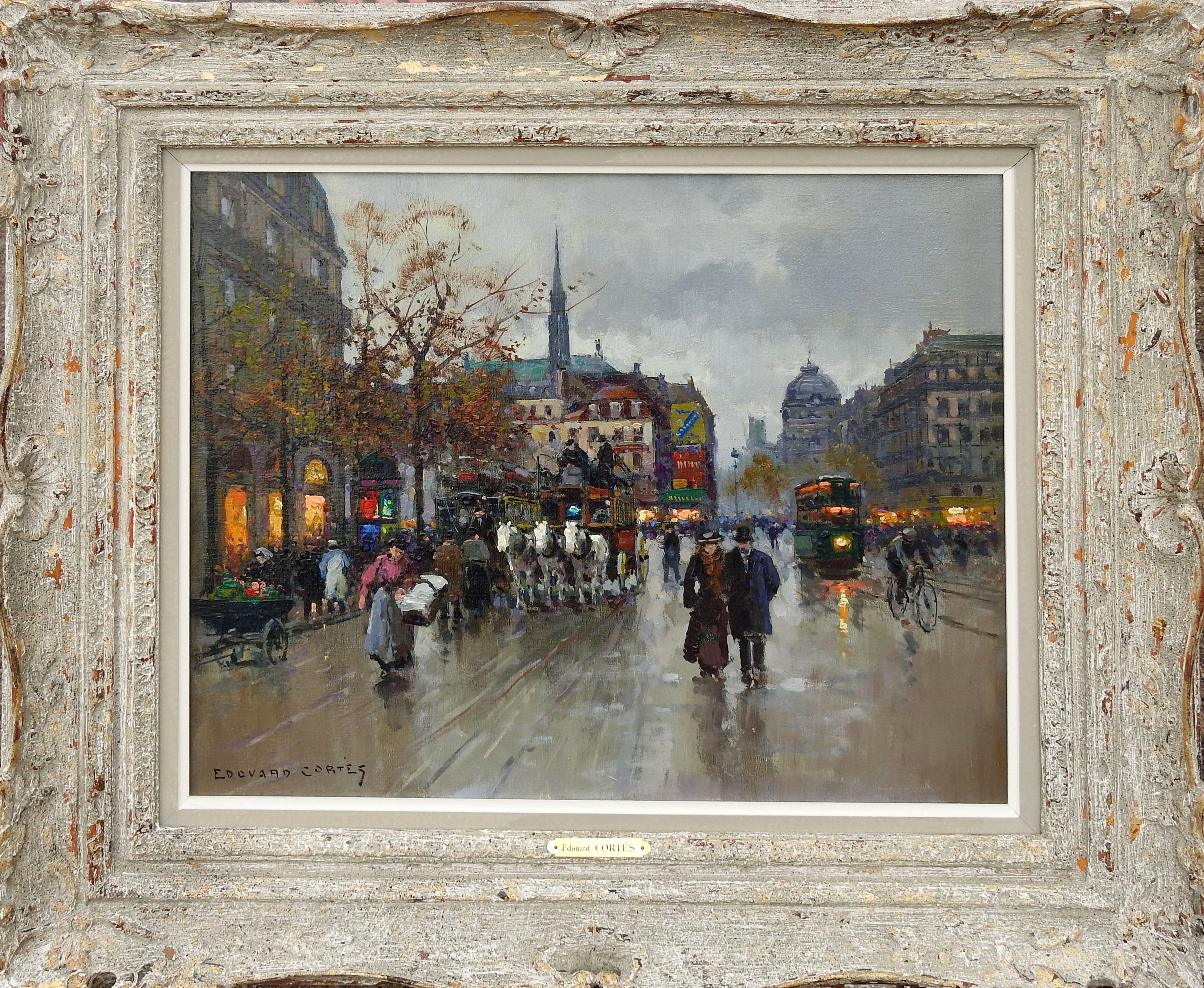 Edouard Cortes Oil painting Paris Street Art Wall Prints on Canvas Scenery Decor