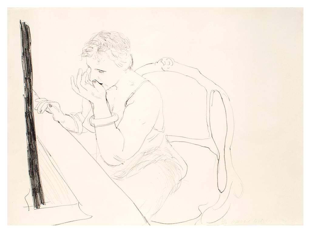 David Hockney Figurative Print - Celia - Adjusting Her Eyelash