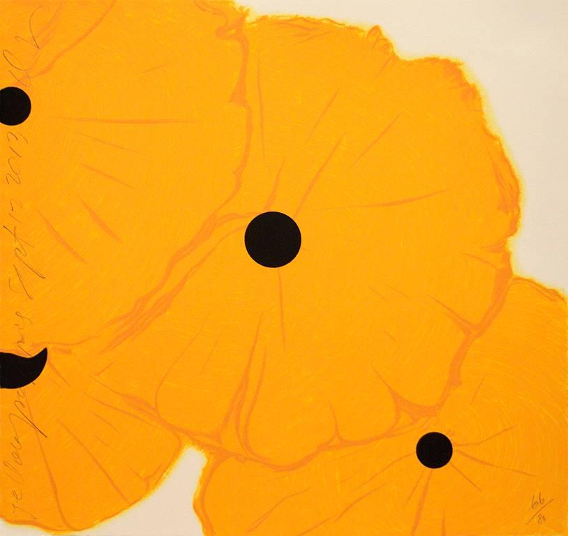 Donald Sultan Still-Life Print - Yellow Poppies, September 12, 2013