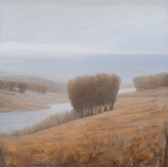 "Where Stillness Follows the Water" - Impressionist Landscape, Oil Painting