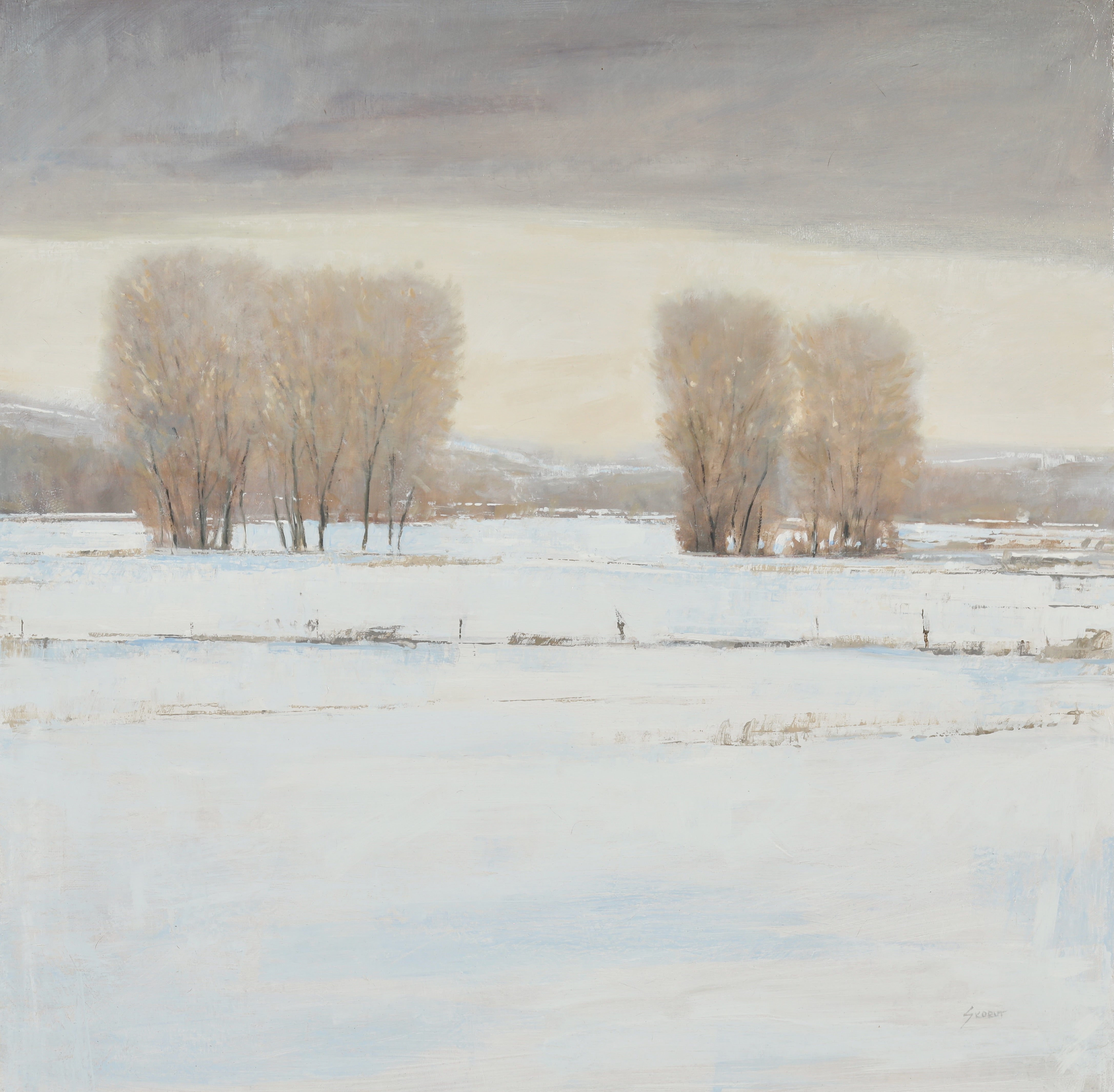 "Serene Winter" (2026) Original Western Landscape Oil Painting on Canvas