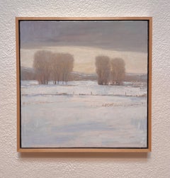 « Hiver serein » (2026) Peinture à l'huile originale représentant un paysage occidental sur toile