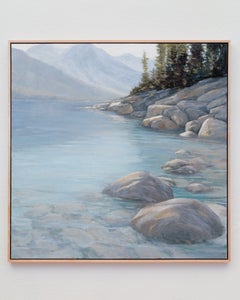 "Whispers on the Mountain Lake" - Impressionist Western Landscape, Oil Painting