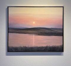 «Moon Rise» (2026). Pintura al óleo original sobre lienzo de un paisaje del Oeste