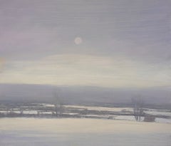 «Matices de invierno» - Paisaje occidental impresionista, pintura al óleo