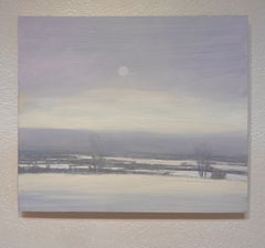 «Matices de invierno» - Paisaje occidental impresionista, pintura al óleo
